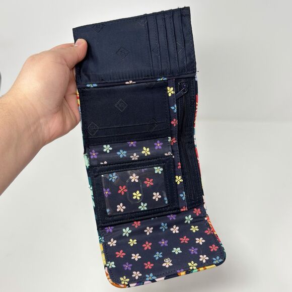 Vera Bradley RFID Riley Compact Wallet Happy Blooms Floral Discontinued Print - Picture 5 of 16